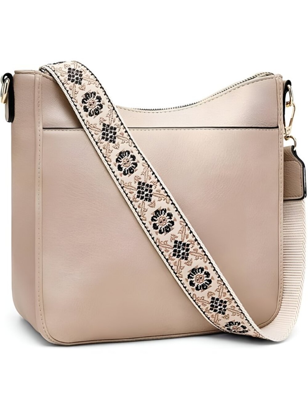 Hobo Crossbody Bag for Women, Vegan Leather Multipocket Shoulder Purse - Picture 8 of 16